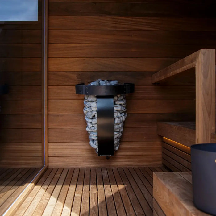 Finnish Sauna Builders Harvia Spirit Safety Railing - Finnish Sauna Builders — heater and controls