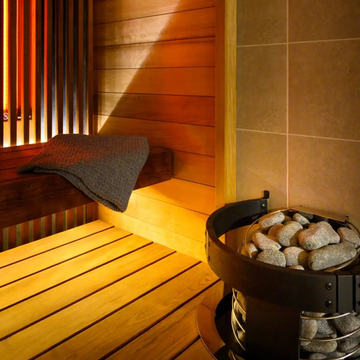 Finnish Sauna Builders Harvia Spirit Safety Railing - Finnish Sauna Builders — glass door detail