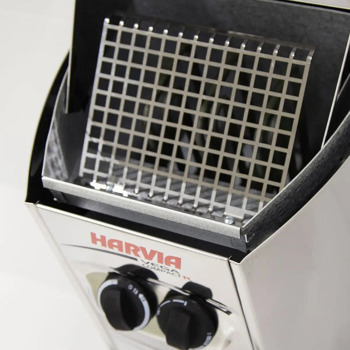 Finnish Sauna Builders Harvia Vega Compact 3500 3.5KW Sauna Heater with Built-in Control - Finnish Sa... — heater and controls