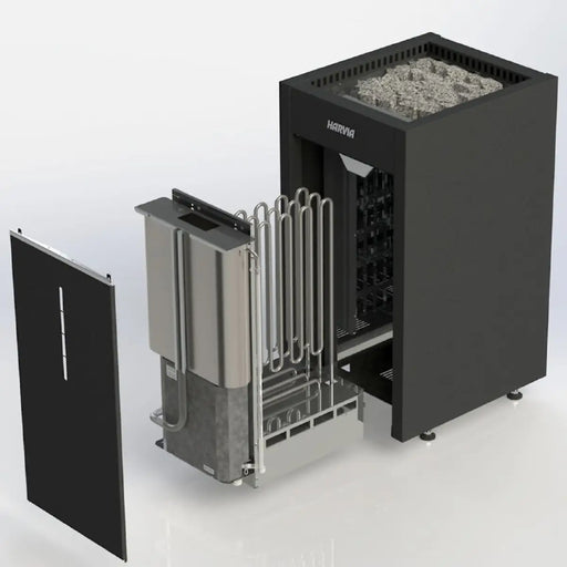 Harvia Virta Combi HL90SA water tank and löyly stones detail