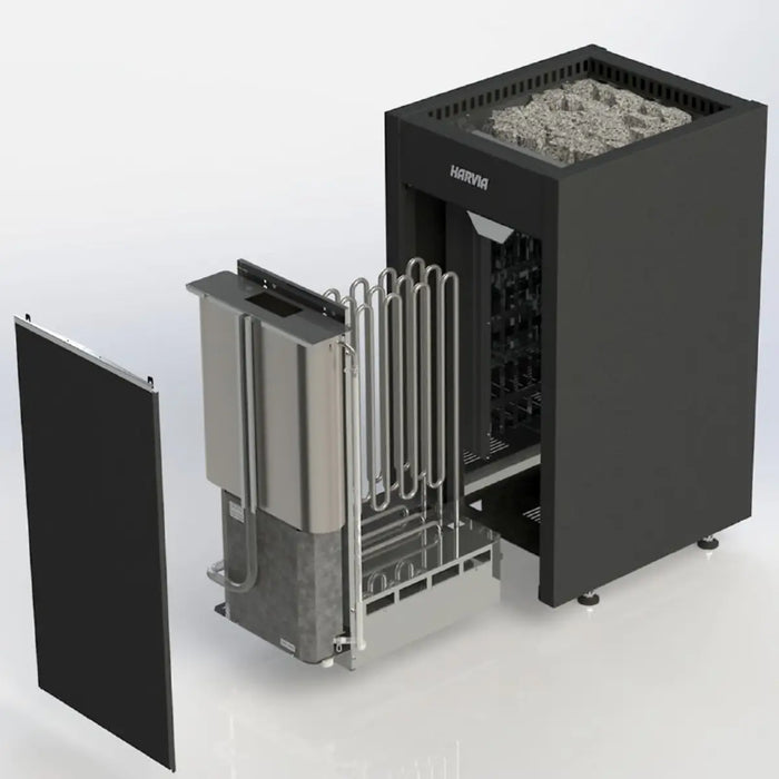 Harvia Virta HL90 stainless steel sauna heater front view