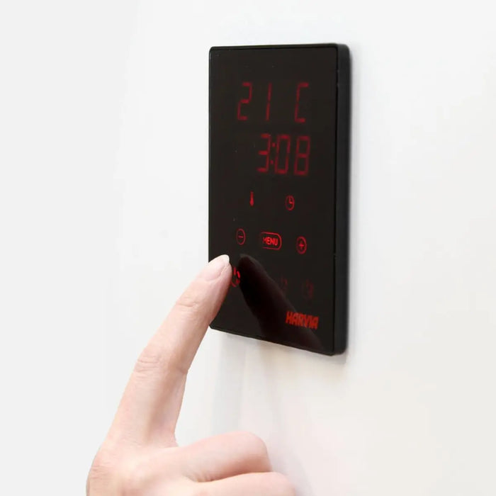 Finnish Sauna Builders Harvia Xenio CX170-U1-15-XW Digital Sauna Control with Wi-Fi - Finnish Sauna Bui... — glass door detail