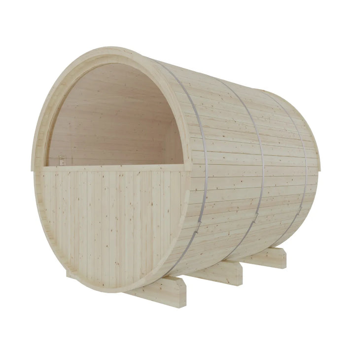 Finnish Sauna Builders Helsinki Finnish Barrel Sauna with Terrace and WiFi Heater - Finnish Sauna Builders — rear panel