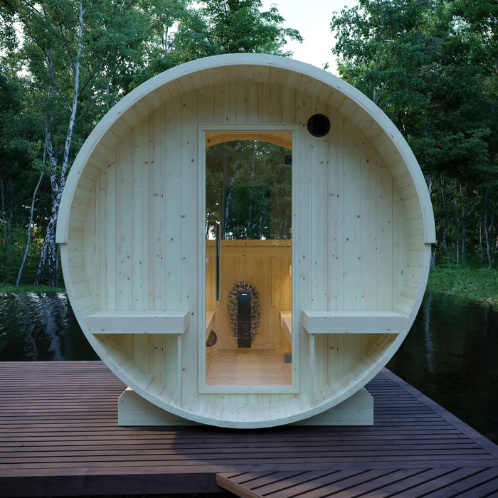 Finnish Sauna Builders Helsinki Finnish Barrel Sauna with Terrace and WiFi Heater - Finnish Sauna Buil... — additional view 20