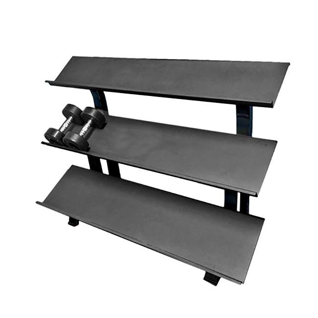 Muscle D Fitness 3-Tier Hex Dumbbell Rack - 15 Pair Storage — front view