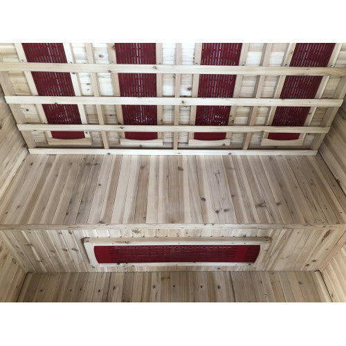 SunRay Grandby 3-Person Outdoor Far Infrared Sauna HL300D3 Grandby — interior bench layout