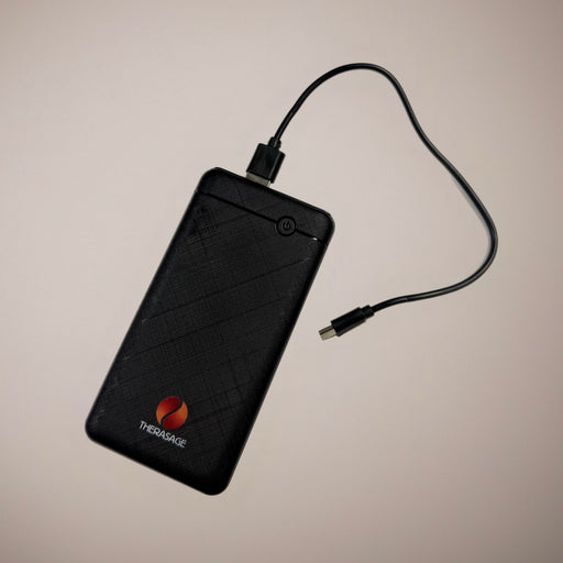 Therasage 10,000mAh power bank with USB cord