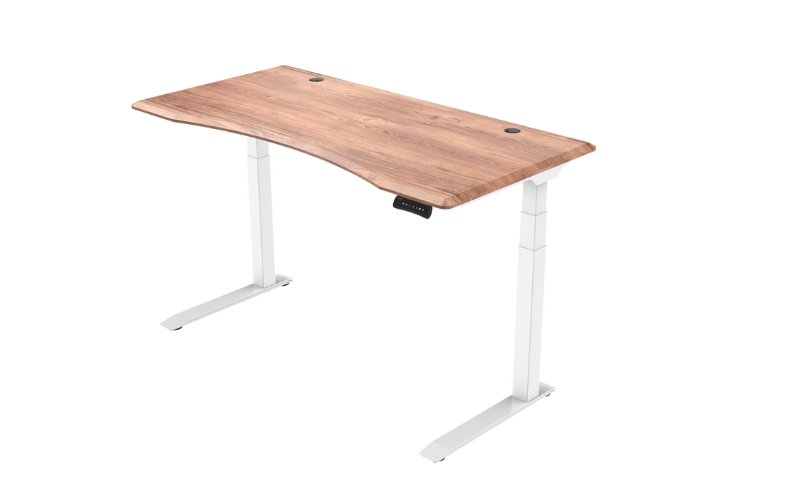 InMovement Unsit Standing Desk 48x30 - white frame - teak top