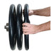 York Barbell 2″ Iso-Grip Rubber Encased Steel Olympic Plate Sets — grip and contact surface