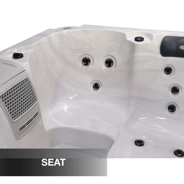 Liberty Spas LYS4000 4-person plug and play hot tub seat and footwell detail