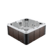 Liberty Spas LYS7000 7-person 240V hot tub angled view with synthetic wood cabinet