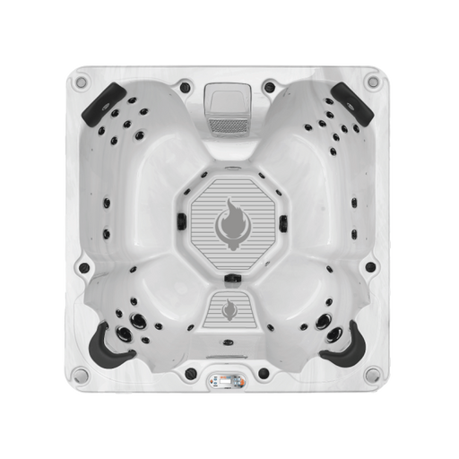 Liberty Spas LYS7000 7-person 240V hot tub top view of 7-seat layout