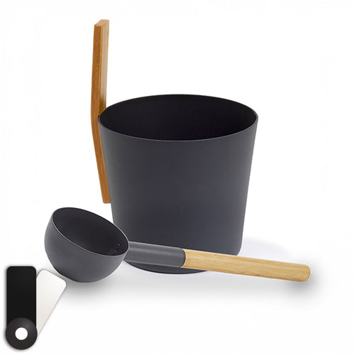 KOLO Sauna Set 3 Sauna Bucket with Straight Handle and Ladle