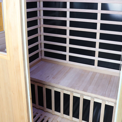 Sweat Therapy Tremblant 2-person far infrared sauna bench and heater panels