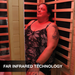 Sweat Therapy Tremblant 1-person far infrared sauna far infrared heater panel in use