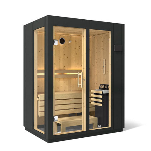 Kohler C1 Indoor Sauna Kit, Graphite Grey, Up to 5 Persons