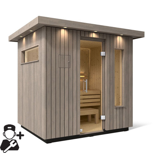 Kohler C2 Outdoor Sauna Kit, Weathered Grey Spruce, Up to 6 Persons - image 18