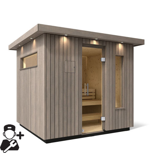 Kohler C2 Outdoor Sauna Kit, Weathered Grey Spruce, Up to 6 Persons - image 19