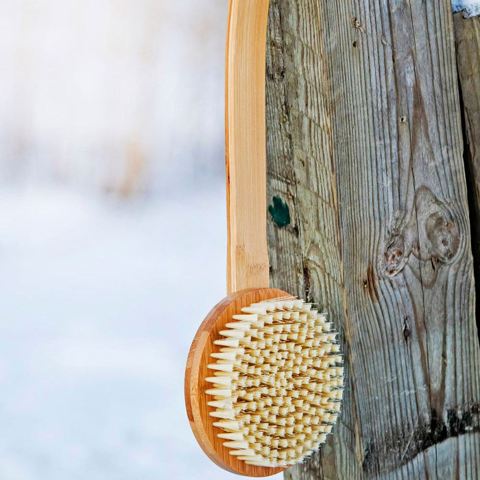 KOLO Bath Brush Bambu 2 Sauna Bath Brush with Handle, Natural Bamboo - image 3