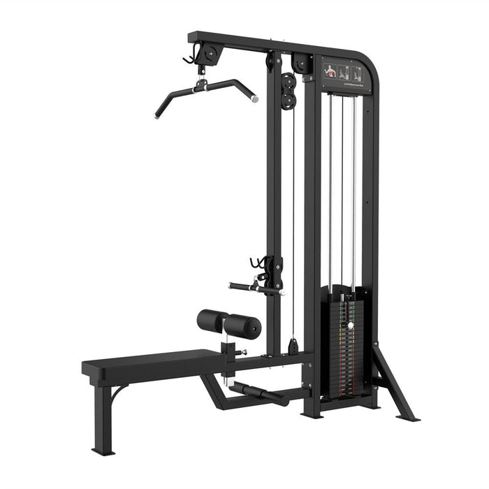 Muscle D Fitness Excel Lat Pulldown/Low Row Combo - Selectorized Multi Function Machine — front view