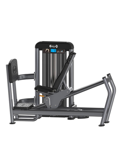 Muscle D Fitness Elite Plus Leg Press/Calf Raise - Commercial Grade - Adjustable Seat - Pin Selectorized Glute Quad Calf Raise Calf Workout