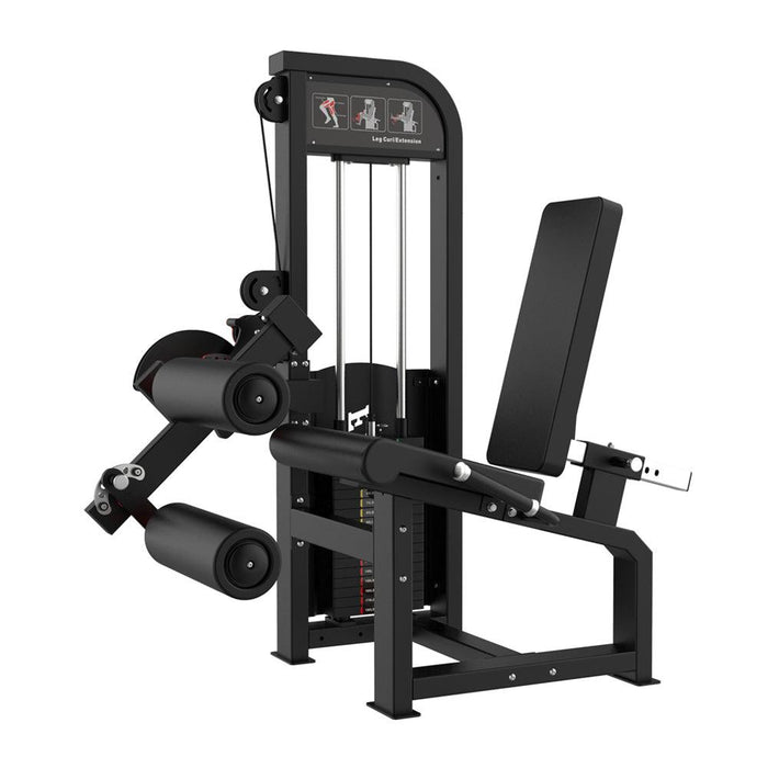 Muscle D Fitness Excel Leg Extension/ Seated Leg Curl Combo - Selectorized Leg Machine - Simple Adjustments — front view