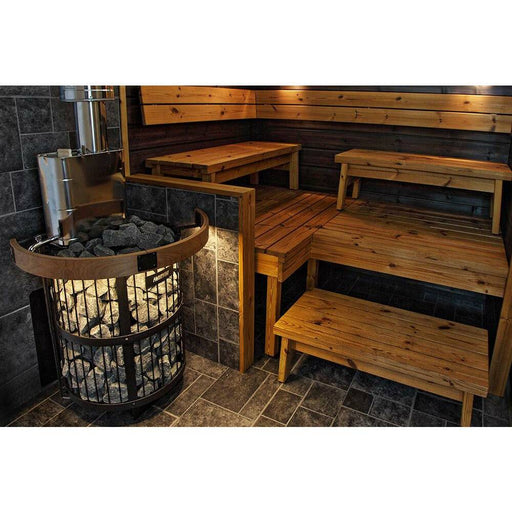 Finnish Sauna Builders Harvia Legend 150 SL Wood Burning Sauna Stove - Finnish Sauna Builders — interior bench layout
