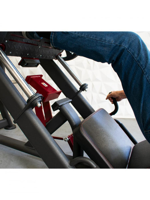 Muscle D Fitness Pro Strength Linear Bearing Leg Press - Adjustable Back Pad - Plate Loaded