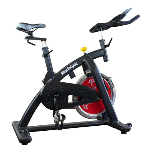 Muscle D Fitness Stationary Exercise Bike Commercial Grade Stationary Bike with Device Holder — front view