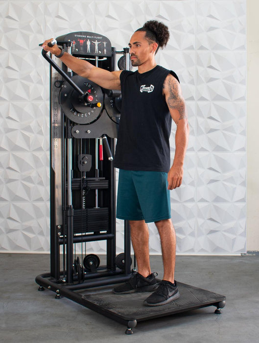 Muscle D Fitness Muscle-Flight Trainer - Heavy Base - Adjustable Height and Range of Motion - Selectorized