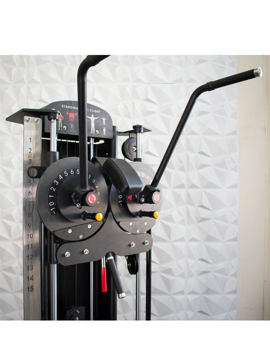Muscle D Fitness Muscle-Flight Trainer - Heavy Base - Adjustable Height and Range of Motion - Selectorized