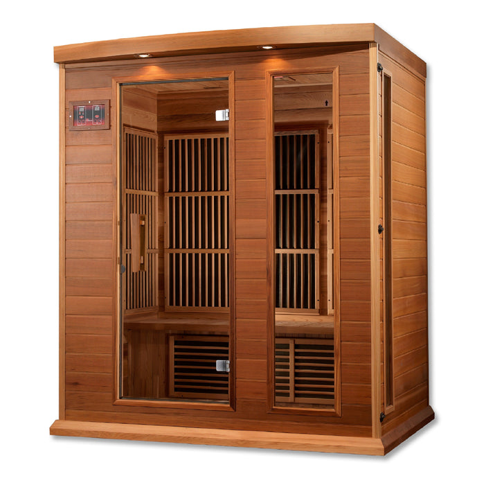 Golden Designs Maxxus 3 Person Low Emf Far Infrared Carbon Canadian Red Cedar Sauna - Mx-K306-01 Ced