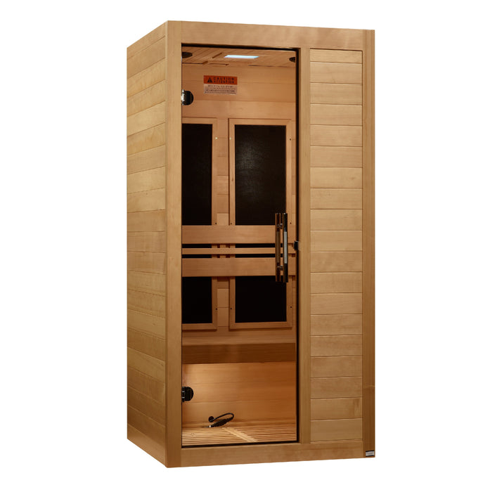 Maxxus S-Line Elite 1-person ultra low EMF sauna front exterior view