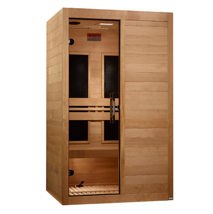 Maxxus S-Line 2-person ultra low EMF sauna exterior with bronze glass