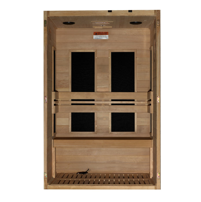 Maxxus S-Line 2-person sauna interior with removable bench