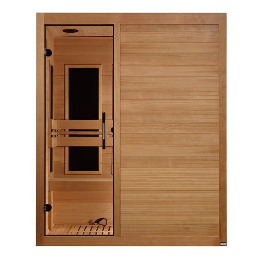 Dynamic Toscana 3-person ultra low EMF sauna angled exterior view
