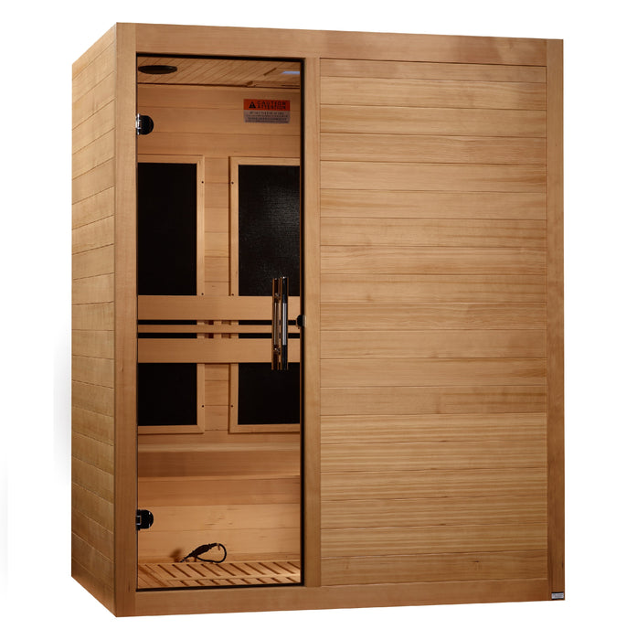 Maxxus S-Line 3-person ultra low EMF sauna exterior with bronze glass door