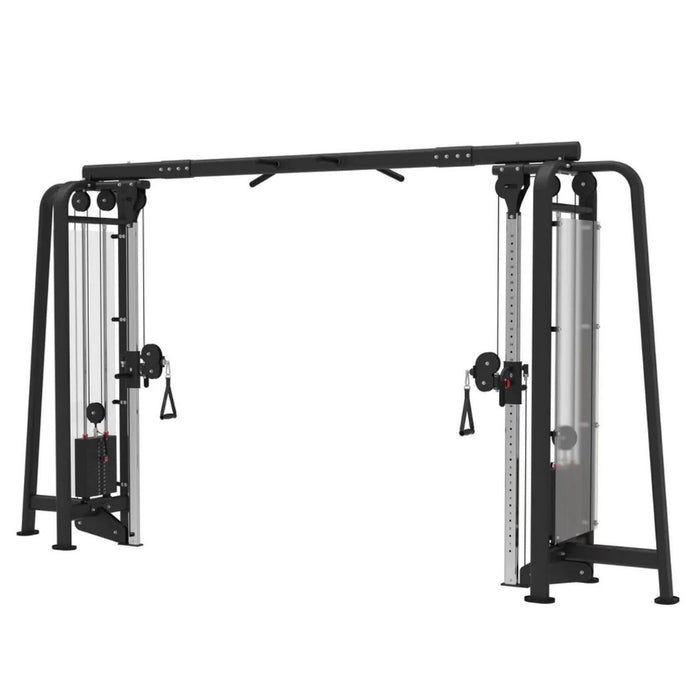 Muscle D Fitness Megatron Standard Cable Crossover - Selectorized Weight Adjustment - Angled Chin Bar - Adjustable Columns