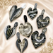 Therasage TheraHeart hand-blown glass heart pendant, Midnight Glass