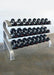 Muscle D Fitness Three Tier 12 Pairs Dumbbell Rack - Commercial Grade 3 Tier Dummbbell Rack — adjustment mechanism