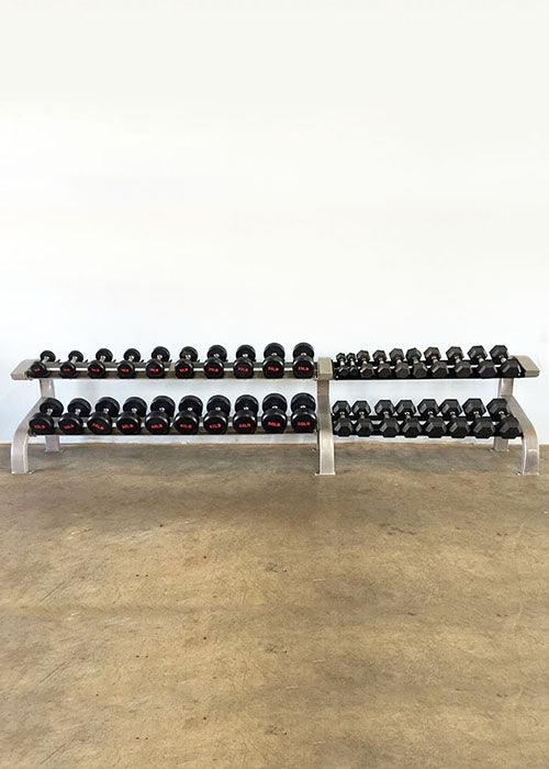 Muscle D Fitness Three Tier 15 Pairs Dumbbell Rack -  Commercial Grade 3 Tier Dummbbell Rack