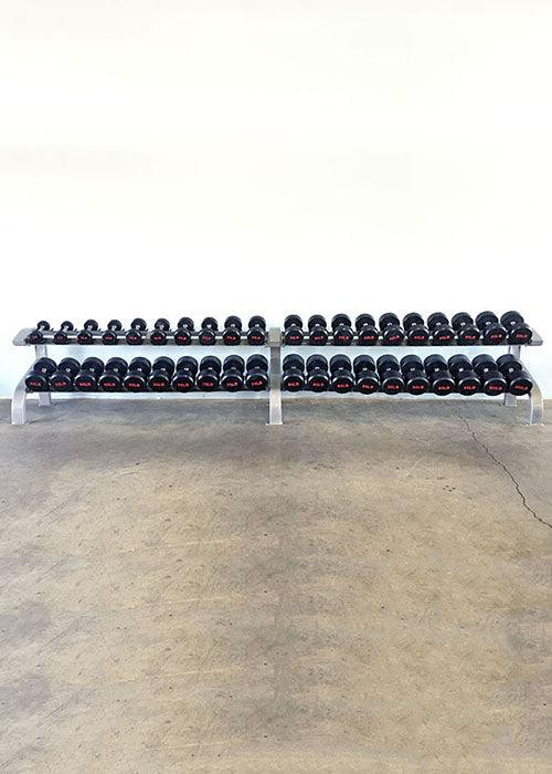 Muscle D Fitness Three Tier 15 Pairs Dumbbell Rack -  Commercial Grade 3 Tier Dummbbell Rack