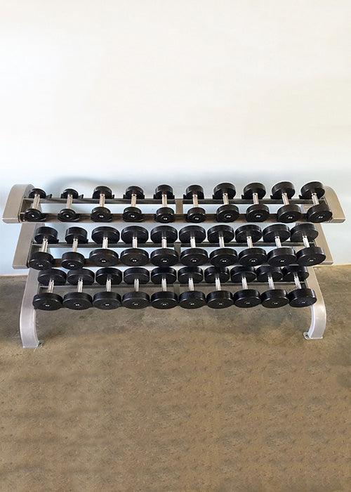Muscle D Fitness Three Tier 15 Pairs Dumbbell Rack -  Commercial Grade 3 Tier Dummbbell Rack