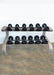 Muscle D Fitness Two Tier 6 Pairs Dumbbell Rack - Muscle D Fitness - Durable 2 Tier 6 Pair Dumbbell Rack — side profile