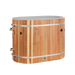 Oval cedar barrel plunge front view showing 3/4 inch in/out valves