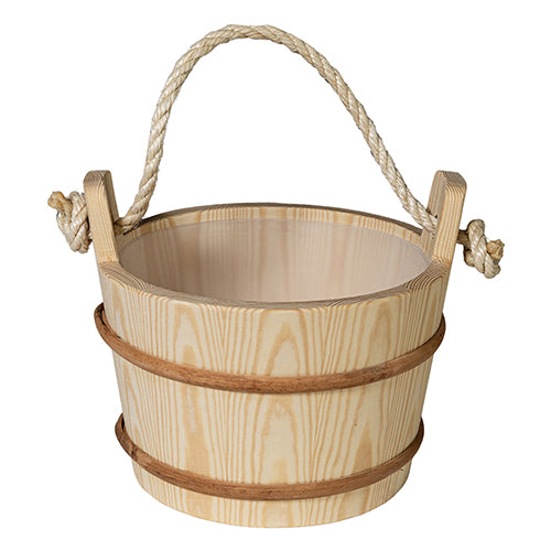 PROSAUNAS Wood Sauna Bucket Lined Wood Sauna Bucket, Rope Handle - image 2