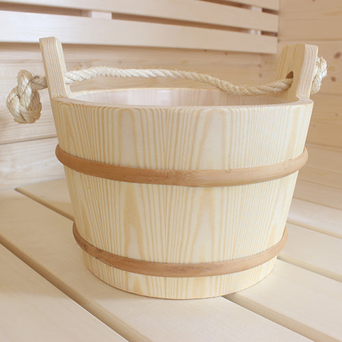 PROSAUNAS Wood Sauna Bucket Lined Wood Sauna Bucket, Rope Handle - image 5