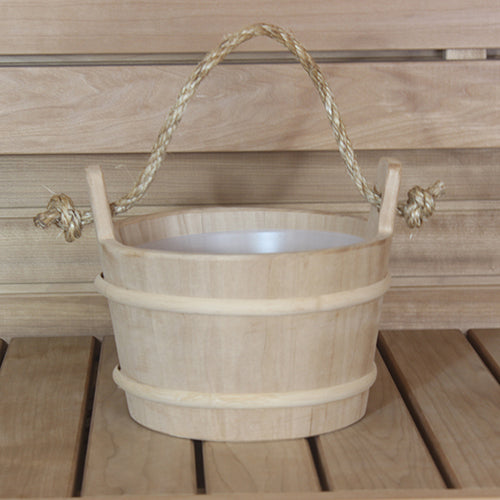 PROSAUNAS Wood Sauna Bucket Lined Wood Sauna Bucket, Rope Handle - image 8