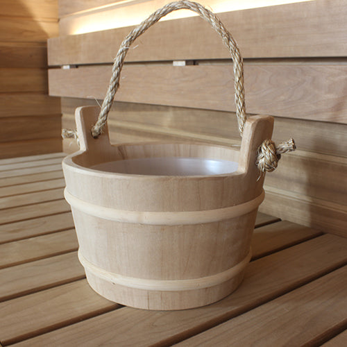 PROSAUNAS Wood Sauna Bucket Lined Wood Sauna Bucket, Rope Handle - image 9