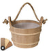 PROSAUNAS Wood Sauna Bucket Lined Wood Sauna Bucket, Rope Handle